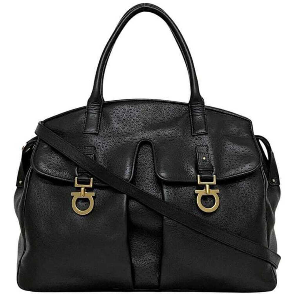 Salvatore Ferragamo Bag Gancini Leather Shoulder Bag Black
